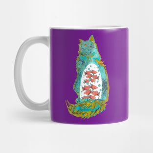 Fish in the Belly of a Blue Cat Mug